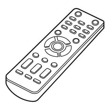 Remote Control Icon Outline Vector White Background Stock Illustration
