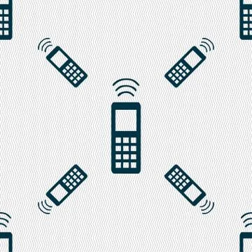 The remote control icon sign. Seamless pattern with geometric texture. Vector 스톡 일러스트