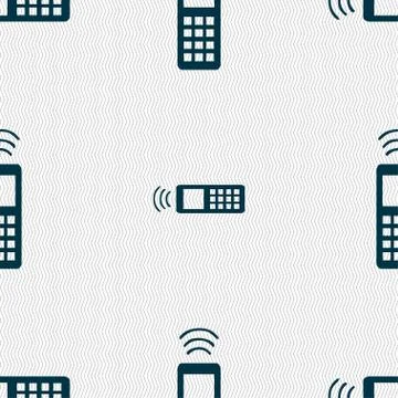 The remote control icon sign. Seamless pattern with geometric texture. Vector Illustrazione stock