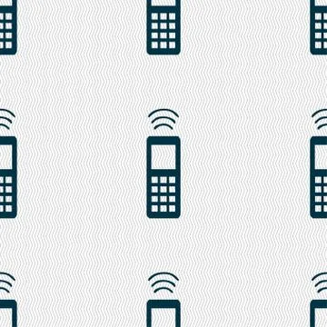 The remote control icon sign. Seamless pattern with geometric texture. Vector 스톡 일러스트