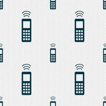 The remote control icon sign. Seamless pattern with geometric texture. 스톡 일러스트