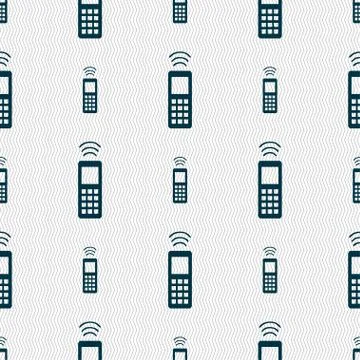 The remote control icon sign. Seamless pattern with geometric texture. 스톡 일러스트