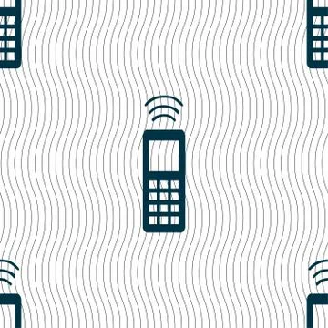 The remote control icon sign. Seamless pattern with geometric texture. Illustrazione stock