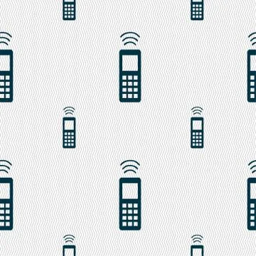 The remote control icon sign. Seamless pattern with geometric texture. 库存插图