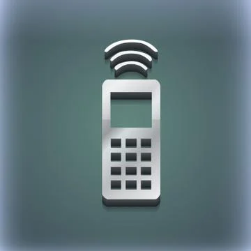 The remote control icon symbol. 3D style. Trendy, modern design with space for y Stock Illustration