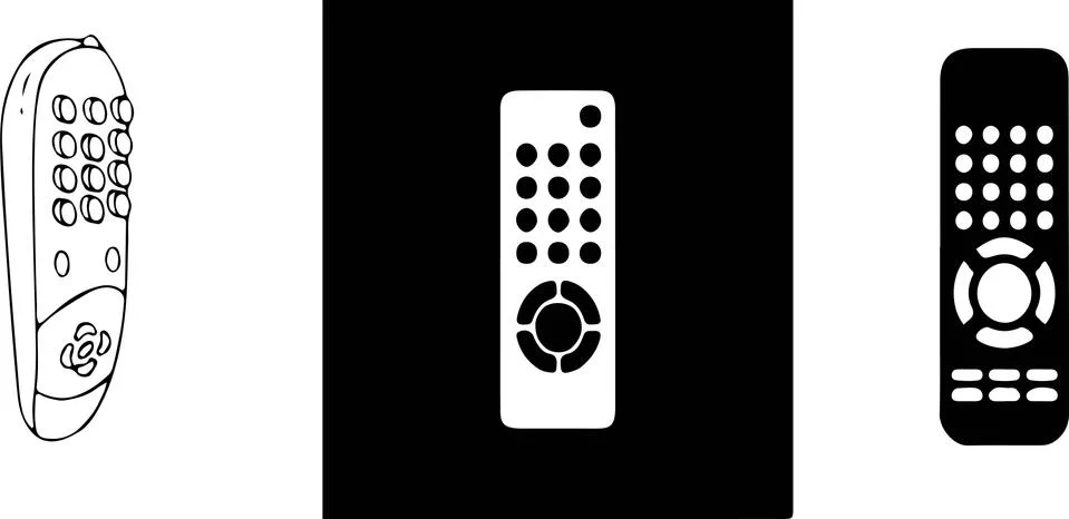 Remote control icon on white background Stock Illustration
