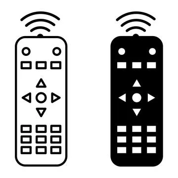 Remote Control Icons. Black and White Vector Illustration. Accessory for Co.. Stock Illustration