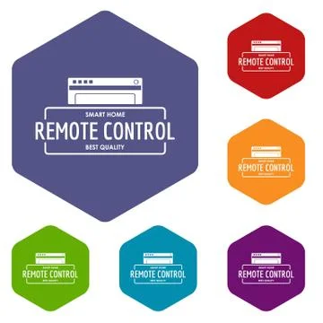 Remote control icons vector hexahedron 스톡 일러스트
