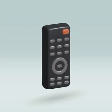 Remote control isolated vector 3d icon. TV remote control 3d illustration. Stock Illustration