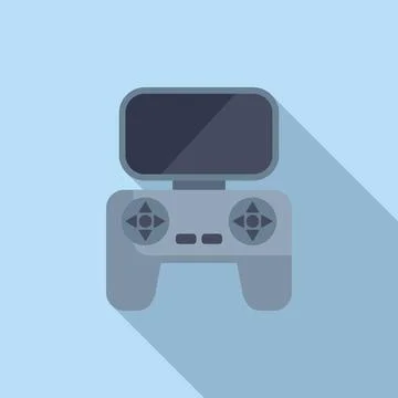 Remote control joystick icon flat vector. Pilot inspection Stock Illustration