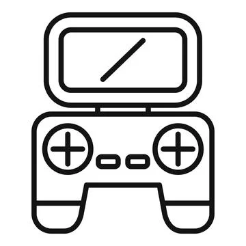 Remote control joystick icon outline vector. Pilot inspection Stock Illustration