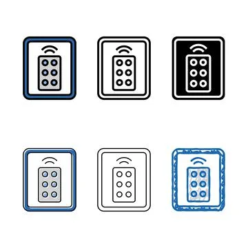 Remote control label clean product caution color icon vector Stock Illustration