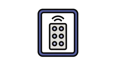 Remote control label product caution color icon animation Stock Footage 326111428