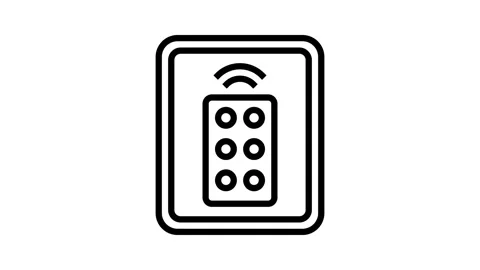 Remote control label product caution line icon animation Stock Footage 326128188