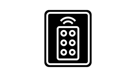 Remote control label product caution glyph icon animation Stock Footage 326148487