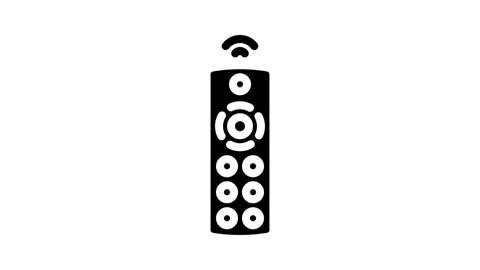 Remote control label product caution glyph icon animation Stock Footage 326739360