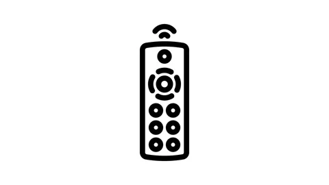Remote control label product caution line icon animation Stock Footage 326754759