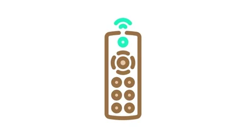 Remote control label product caution color icon animation Stock Footage 327262516
