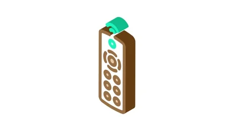 Remote control label product caution isometric icon animation Stock Footage 327284022