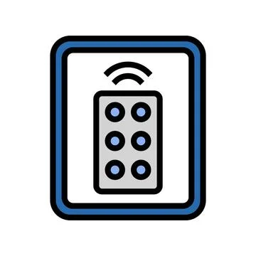 Remote control label product caution color icon vector illustration Illustrazione stock