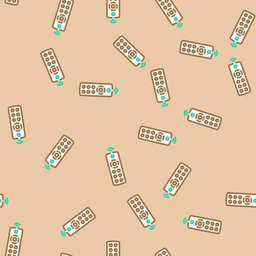 Remote control label product caution vector seamless pattern Stock Illustration