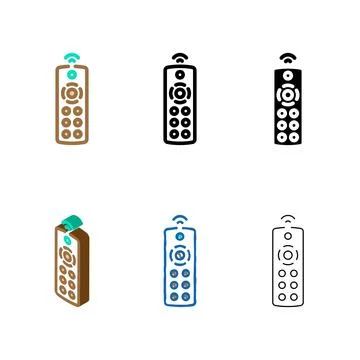 Remote control label product caution color icon series vector Stock Illustration