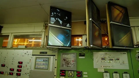 Remote control of laminated chipboard machine Stock Footage 70688946