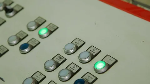 Remote control of laminated chipboard machine Stock Footage 70701786