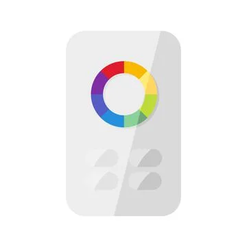 Remote control lamp rgb led strip color flat Stock Illustration
