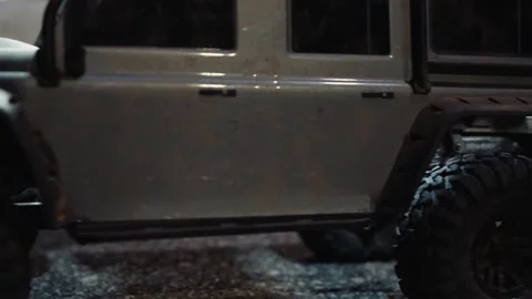 Remote Control Land Rover Defender with Functioning Headlights. 動画素材 136847294