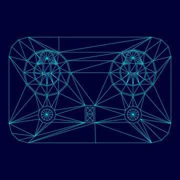 Remote control low poly triangulation triangulated polygonal electric cyan bl Stock Illustration