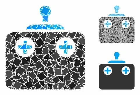 Remote control Mosaic Icon of Irregular Elements 스톡 일러스트