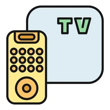 Remote control operating television for home entertainment Stock Illustration