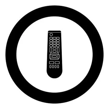 Remote control panel icon black color in circle Stock Illustration