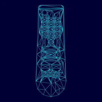 Remote control panel low poly triangulation triangulated polygonal electric.. Stock Illustration