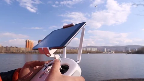 Remote control quadrocopter. Drone. 스톡 동영상 70953206