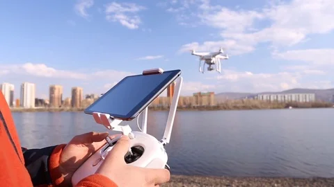 Remote control quadrocopter. Drone. Stock Footage 70953250