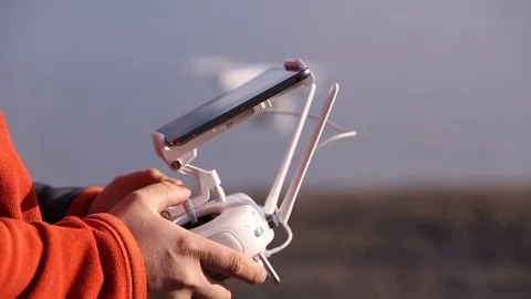 Remote control quadrocopter. Drone. 스톡 동영상 70953252