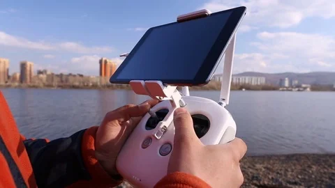 Remote control quadrocopter. Drone. 스톡 동영상 70953279