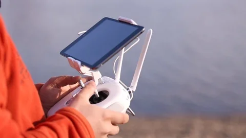 Remote control quadrocopter. Drone. 스톡 동영상 70953323