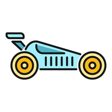 Remote control racing car toy flat color icon Stock Illustration