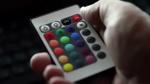 Remote control from the rgb lamp Stock Footage 130178077