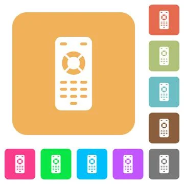 Remote control rounded square flat icons Stock Illustration