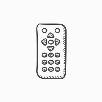 Remote control sketch icon Illustrazione stock