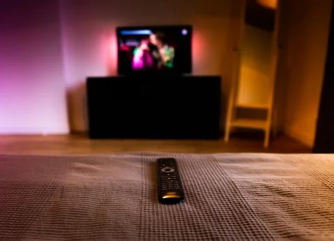 Remote Control for Smart Television, DVB-T2, Android TV Box, Satellite, HDTV Stock Photos