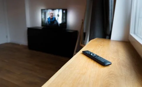 Remote Control for Smart TV, DVB-T2, Android TV, Satellite Receiver, HDTV Stock Photos