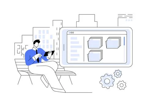 Remote control software abstract concept vector illustration. Stock Illustration