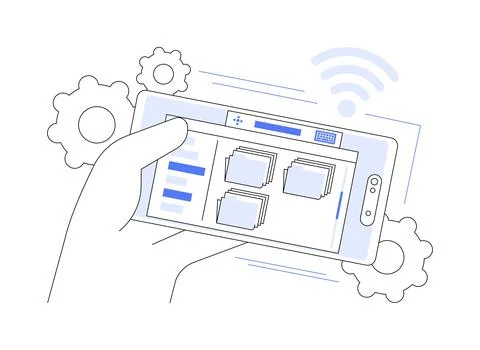 Remote control software isolated cartoon vector illustrations. Stock Illustration