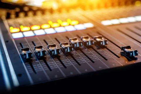 Remote control for sound settings. Stock Photos