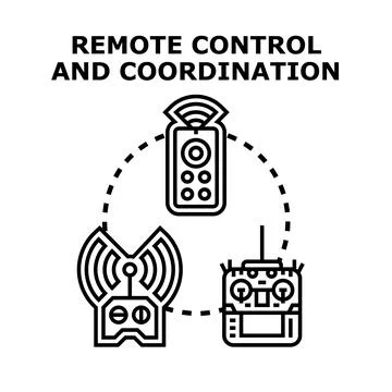 Remote control technology enabling communication and coordination Stock Illustration
